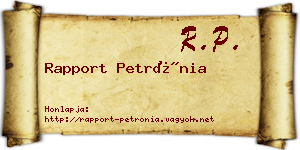 Rapport Petrónia névjegykártya